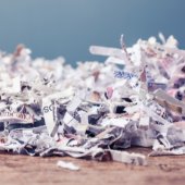 Pile of shredded paper.