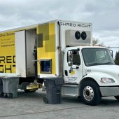 Image of truck labeled Shred Right. 