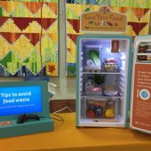 Image of display for food waste reduction.