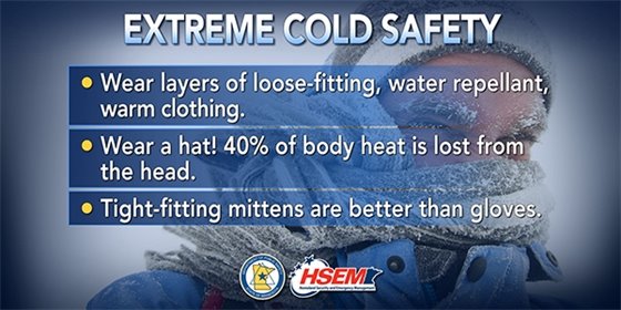 Extreme Cold Safety what to wear list