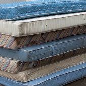 Pile of old mattresses. 