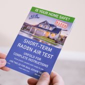 Image of person holding a short-term radon test.