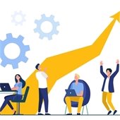 Graphic illustration of a group in a training