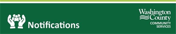 An email notification from Washington County's Community Services Department.