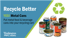 Yes, metal can be put in your recycling cart. 