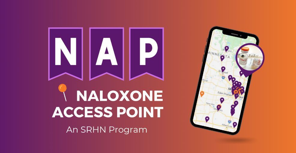 Naloxone Access Point with the Steve Rummler HOPE Network (SRHN) graphic banner