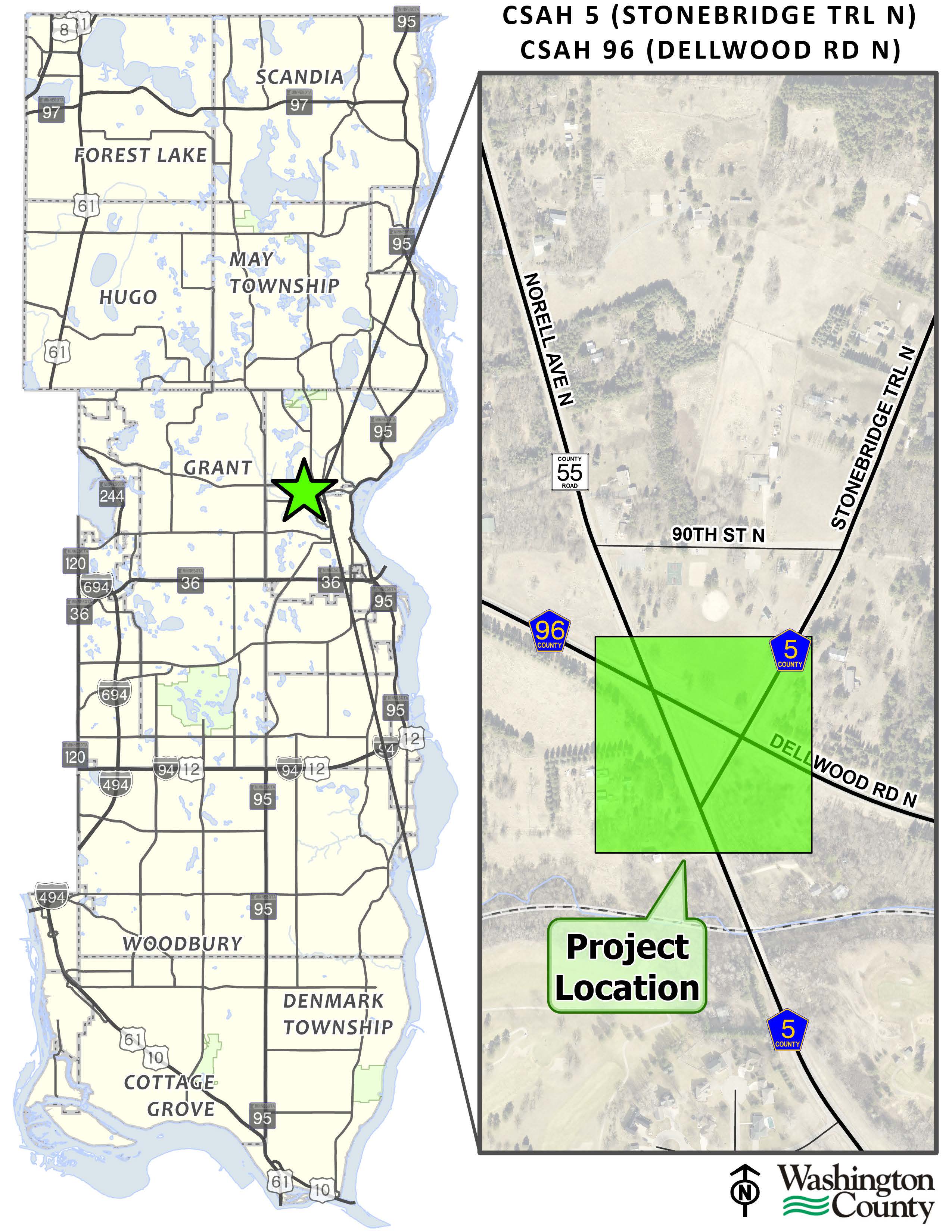 Hwy 5, 55, 96 Location Map